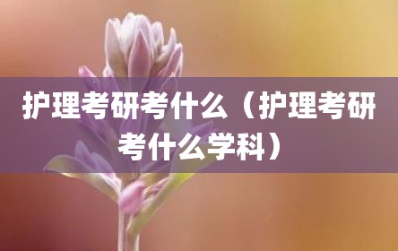 护理考研考什么（护理考研考什么学科）