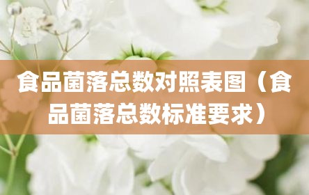 食品菌落总数对照表图（食品菌落总数标准要求）
