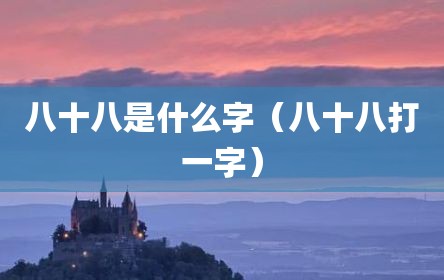 八十八是什么字（八十八打一字）