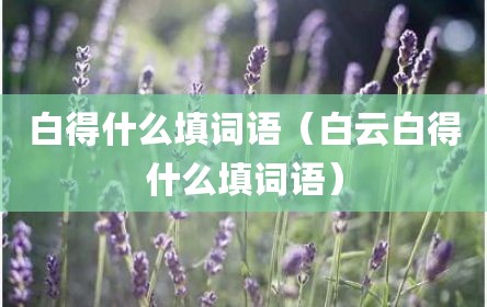 白得什么填词语（白云白得什么填词语）