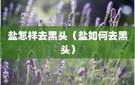 盐怎样去黑头（盐如何去黑头）