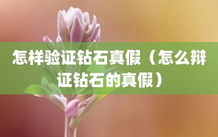 怎样验证钻石真假（怎么辩证钻石的真假）