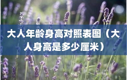 大人年龄身高对照表图（大人身高是多少厘米）