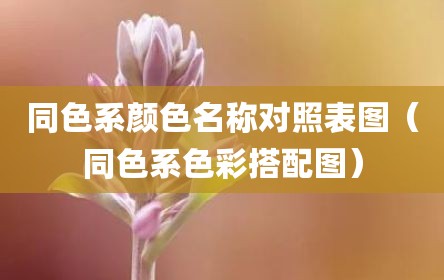 同色系颜色名称对照表图（同色系色彩搭配图）