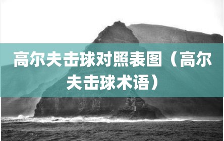 高尔夫击球对照表图（高尔夫击球术语）