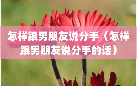 怎样跟男朋友说分手（怎样跟男朋友说分手的话）