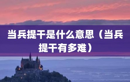 当兵提干是什么意思（当兵提干有多难）