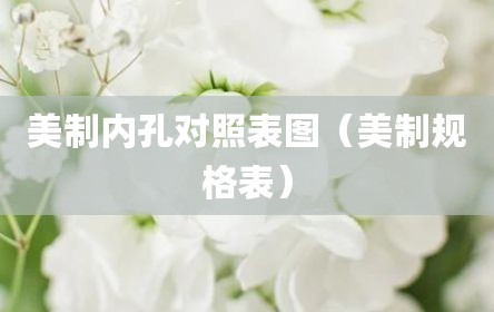 美制内孔对照表图（美制规格表）