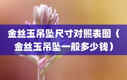 金丝玉吊坠尺寸对照表图（金丝玉吊坠一般多少钱）