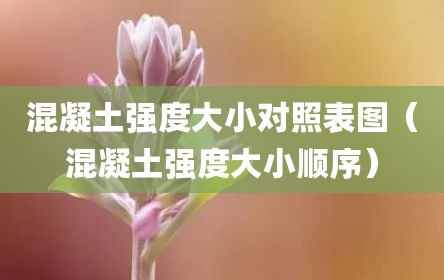 混凝土强度大小对照表图（混凝土强度大小顺序）