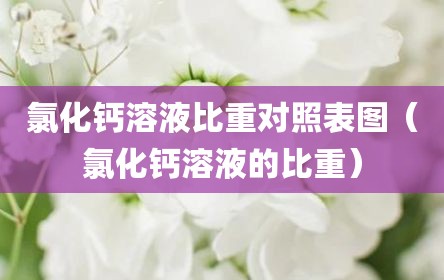 氯化钙溶液比重对照表图（氯化钙溶液的比重）