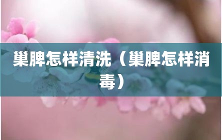 巢脾怎样清洗（巢脾怎样消毒）