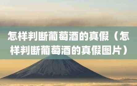 怎样判断葡萄酒的真假（怎样判断葡萄酒的真假图片）