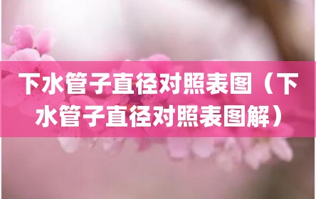 下水管子直径对照表图（下水管子直径对照表图解）