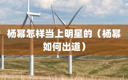 杨幂怎样当上明星的（杨幂如何出道）