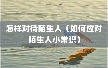 怎样对待陌生人（如何应对陌生人小常识）