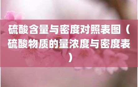 硫酸含量与密度对照表图（硫酸物质的量浓度与密度表）