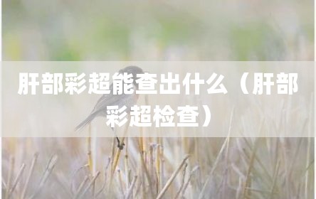 肝部彩超能查出什么（肝部彩超检查）