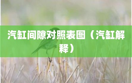 汽缸间隙对照表图（汽缸解释）