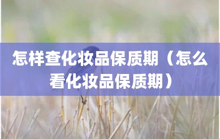 怎样查化妆品保质期（怎么看化妆品保质期）