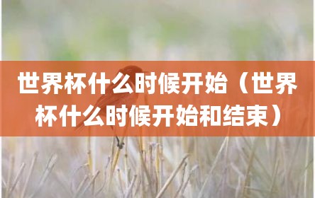 世界杯什么时候开始（世界杯什么时候开始和结束）