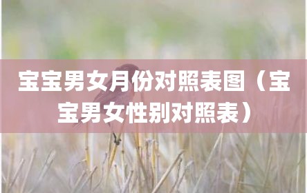 宝宝男女月份对照表图（宝宝男女性别对照表）