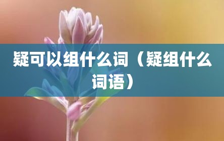 疑可以组什么词（疑组什么词语）
