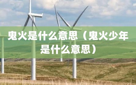 鬼火是什么意思（鬼火少年是什么意思）