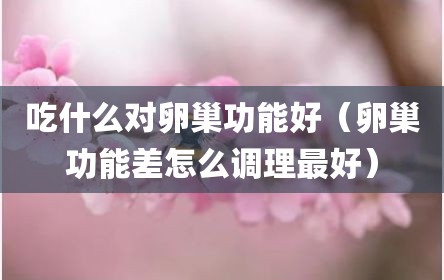 吃什么对卵巢功能好（卵巢功能差怎么调理最好）