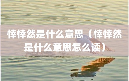 悻悻然是什么意思（悻悻然是什么意思怎么读）