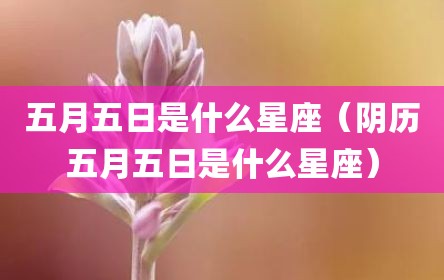五月五日是什么星座（阴历五月五日是什么星座）