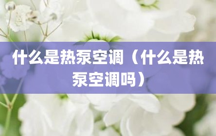 什么是热泵空调（什么是热泵空调吗）