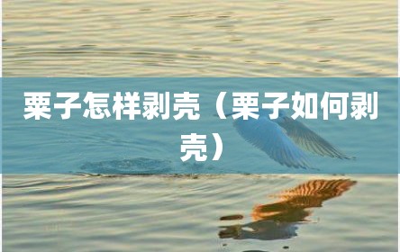 粟子怎样剥壳（栗子如何剥壳）
