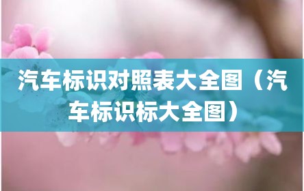 汽车标识对照表大全图（汽车标识标大全图）