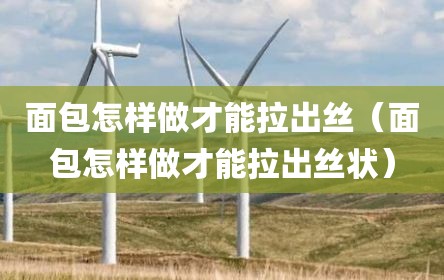 面包怎样做才能拉出丝（面包怎样做才能拉出丝状）