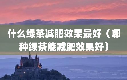 什么绿茶减肥效果最好（哪种绿茶能减肥效果好）