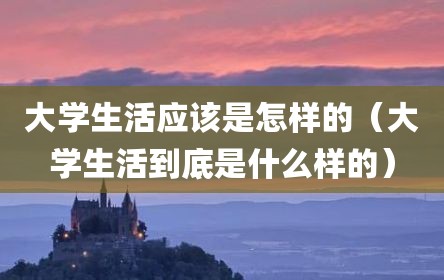 大学生活应该是怎样的（大学生活到底是什么样的）
