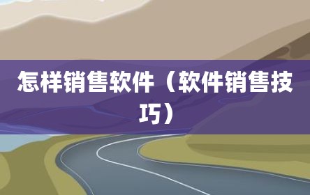 怎样销售软件（软件销售技巧）