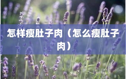 怎样瘦肚子肉（怎么瘦肚子肉）
