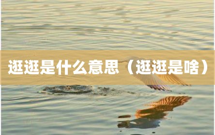逛逛是什么意思（逛逛是啥）