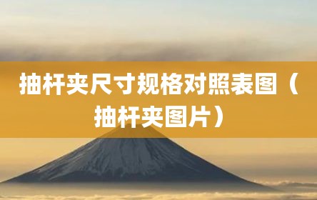 抽杆夹尺寸规格对照表图（抽杆夹图片）