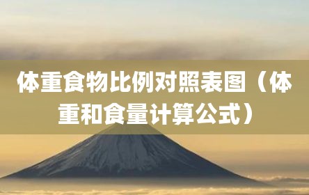 体重食物比例对照表图（体重和食量计算公式）