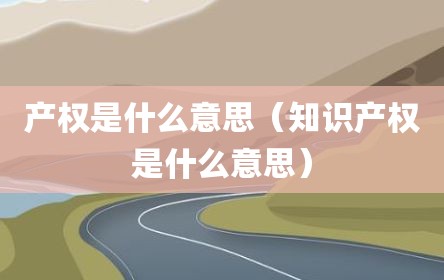 产权是什么意思（知识产权是什么意思）