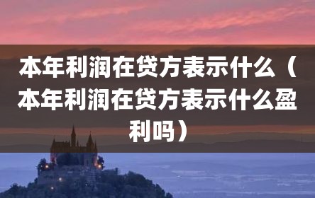 本年利润在贷方表示什么（本年利润在贷方表示什么盈利吗）