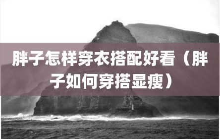 胖子怎样穿衣搭配好看（胖子如何穿搭显瘦）