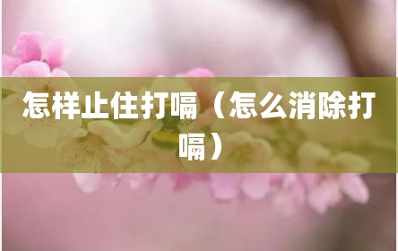 怎样止住打嗝（怎么消除打嗝）