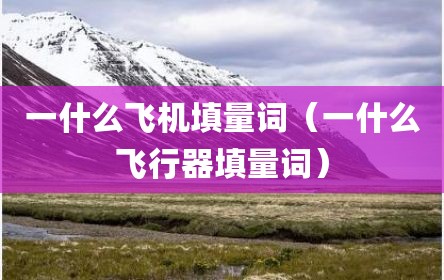 一什么飞机填量词（一什么飞行器填量词）