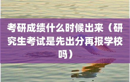 考研成绩什么时候出来（研究生考试是先出分再报学校吗）