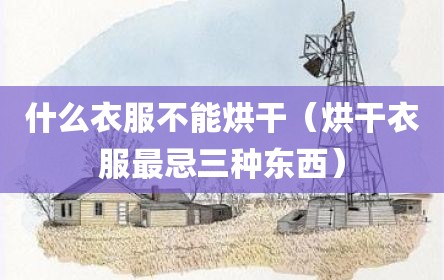 什么衣服不能烘干（烘干衣服最忌三种东西）