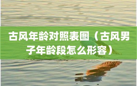 古风年龄对照表图（古风男子年龄段怎么形容）